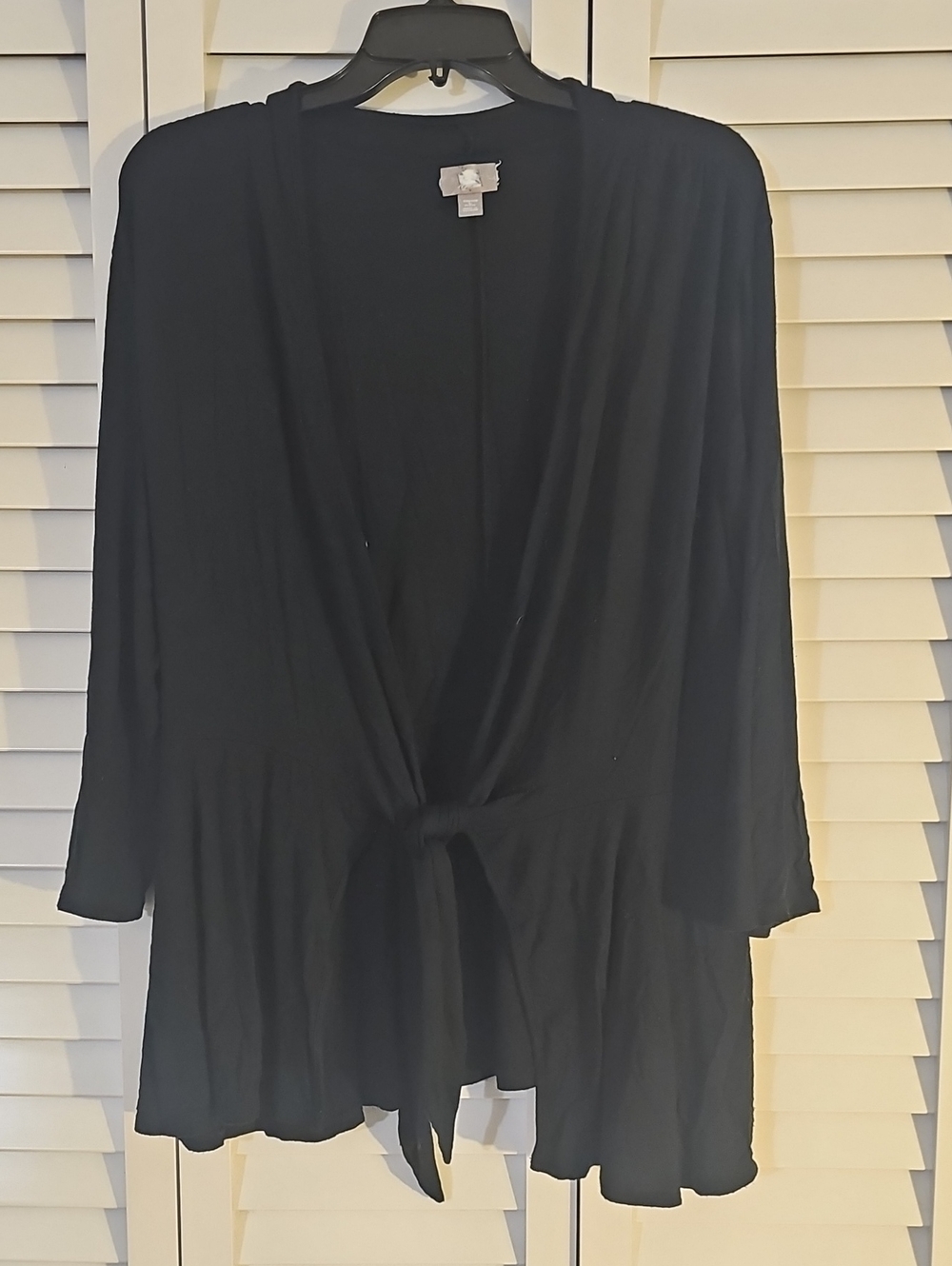 Black Women's Tie-Front Robe - Unbranded
